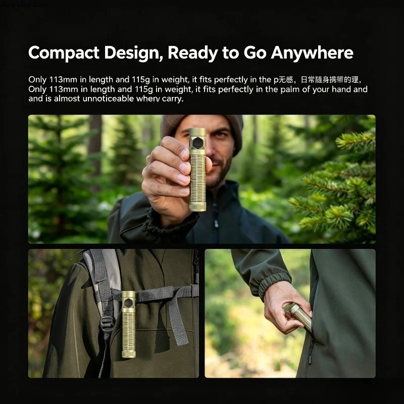 OLIGHT BATON Ultra/4Pro 휴대용 소형 충전식 강력 조명 초고휘도 손전등 야외 캠핑 사용에 적합