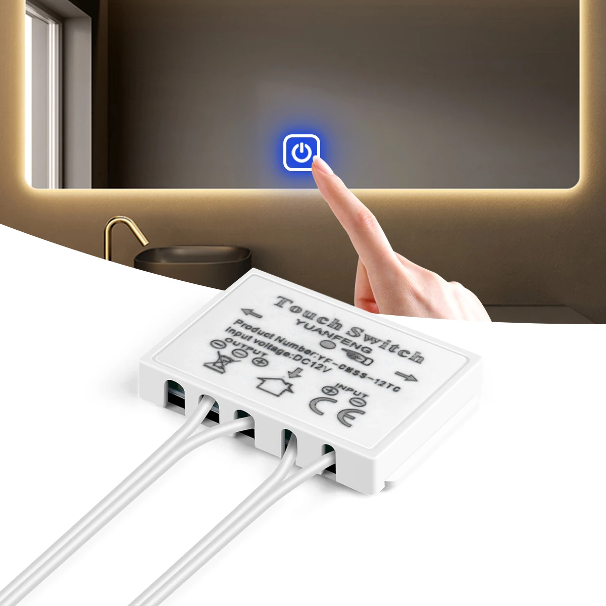 12V 5A Bathroom Makeup Mirror LED Touch Dimmer Switch Capacitive CCT Dimmable For Dressing Table Vanity Mirror Backlight Lights