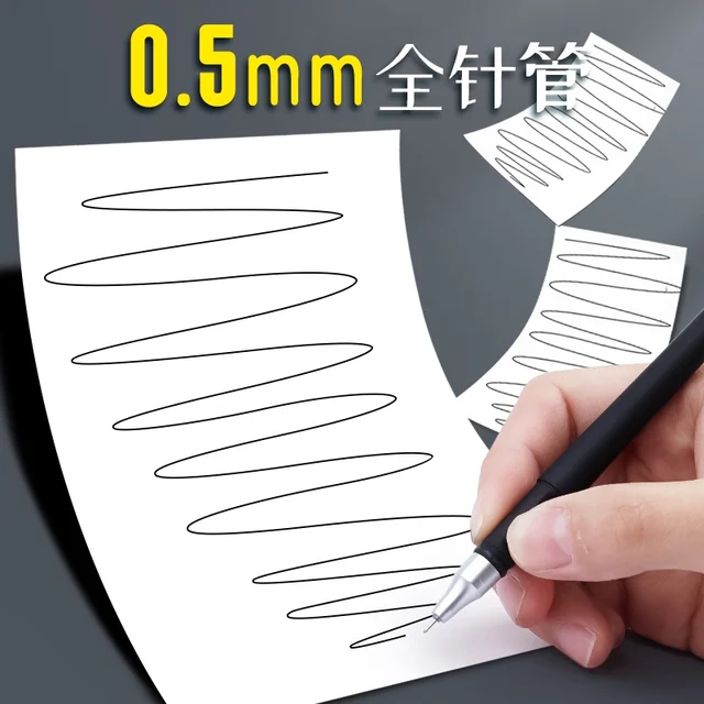 50Db Semleges Tollak Fekete 0,5 Mm -Es Szén A Hallgatók Gyors Szárításához, Sima Írás Aláírás Iroda Junior Iskolai Golyópont - Image 6