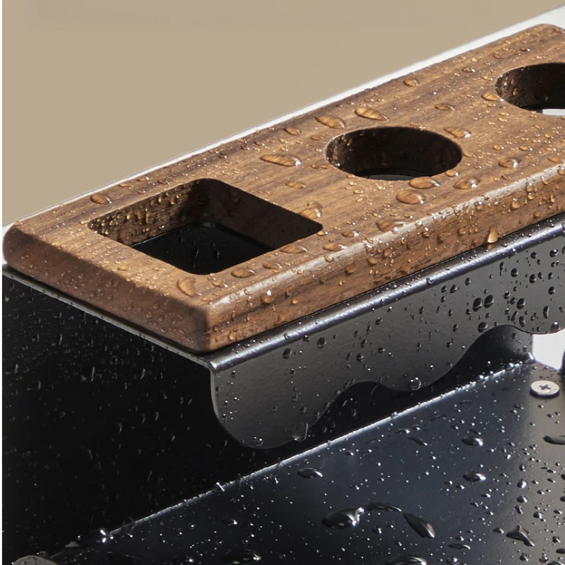 Walnut Electric Toothbrush Holder Bathroom Bathroom Vanity Top Tooth Cup Toothpaste Mouthwash Cup Organiser