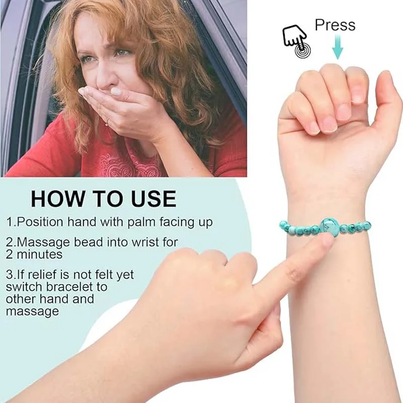 6 Pcs Motion Sickness Bands Bracelet Anti Nausea Adjustable Wristband for Cruise Ship Essentials Seasickness Adult