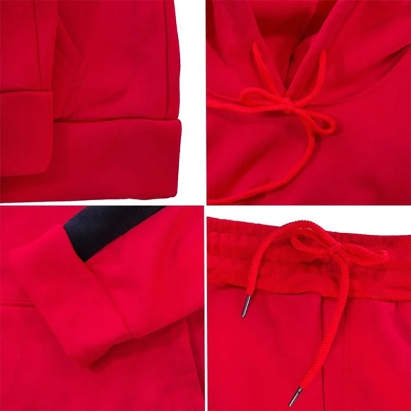 Men Striped Hoodie Pants Casual Tracksuit