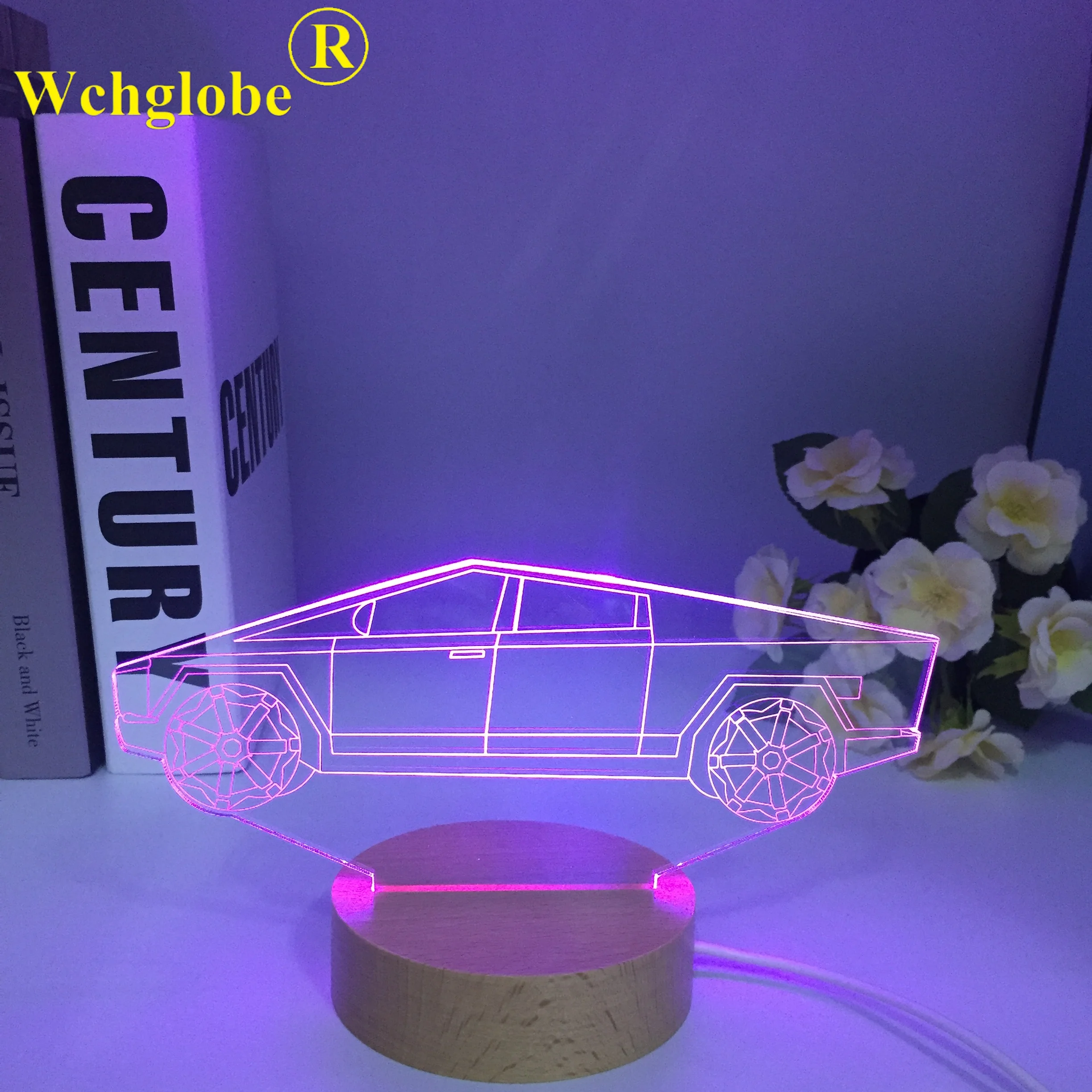 

Wooden 3D Night Light CyberTruck 3D LED Atmosphere Night Lamp for Kids Decorative Lamp Children Colors Gifts Dropshipping