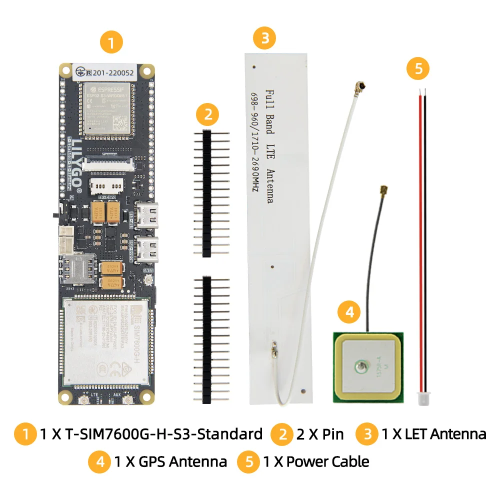 ® T-SIM7670G-S3-Standard ESP32-S3 Development Board Support GSM LTE CAT1 SIM7670