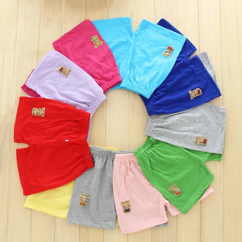 Summer Children Beach Shorts Cotton Solid Elastic Waist Shorts For Boys Girls Fashion Toddler Kids Sports Pants LJMOFA 1-6T D305 kids shorts