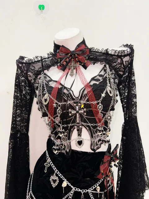 Lace Shrug Metal Butterfly Top and Skirt 2