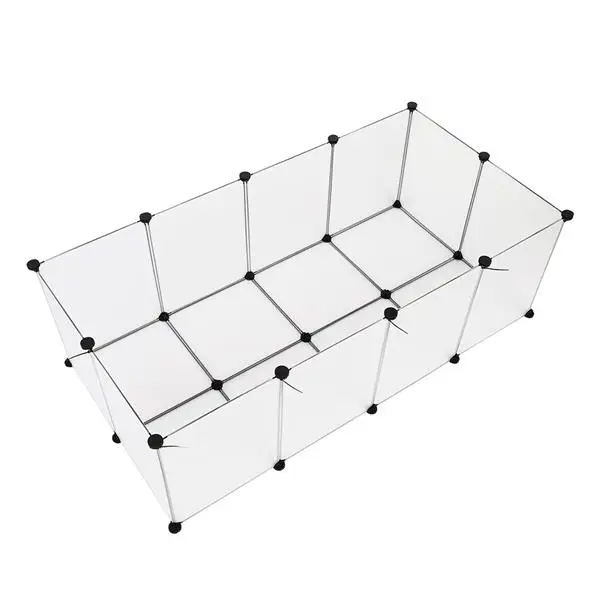 20片 塑料片每片大小35*45cm 家用é”方网片层架 塑料 钢丝 140*70*45cm 白色 N001 可自由组装 DIY风-5