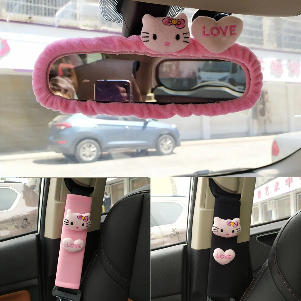 Sanrio Hello Kitty Car Rearview Mirror Cover Kawaii Adorable Creative