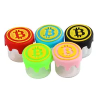 Clear Glass Jar with Silicone Lid, Bottle Slick Concentrate Tank, DIY Vials, Christmas Gift, 6ml, 3Pcs 1
