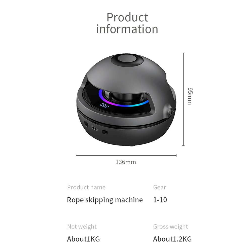Jump Rope Electric Rope Digital Counter Bluetooth-compatible 5.1 Entertaining Rope Skipping Machine Workout Training Smart Jump Tool