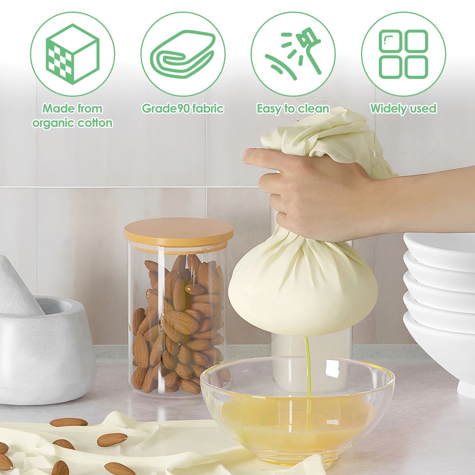 12/24 Uds paños de queso tela de queso de algodón Natural sin blanquear paños de queso cuadrados de 20 pulgadas paños de