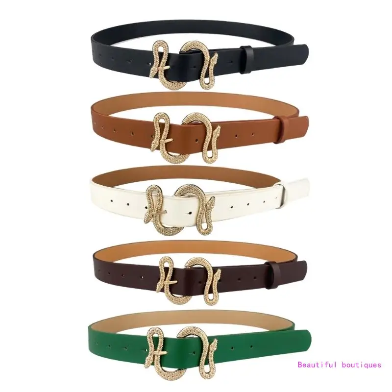 

Women Fashion Snake Buckle Waist Belt Multi Color Belt All-match Coat Dress Ladies Thin Fashion Formal Waistband DropShip
