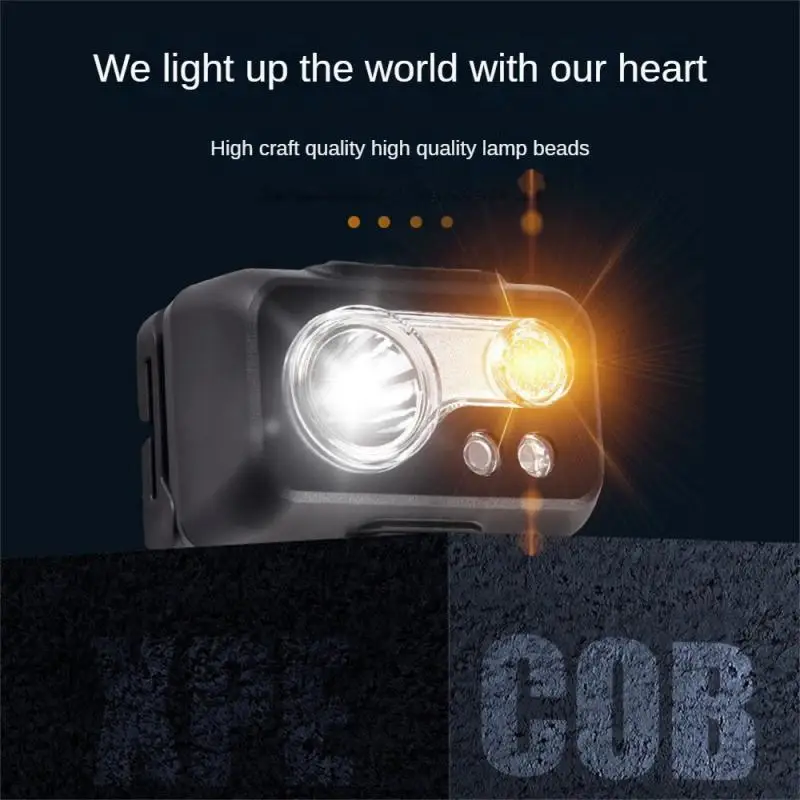 

Induction Headlamp USB Rechargable LED Flashlight Headlight 18650 Built-in Battery Head Outdoor Camping Fishing Lantern