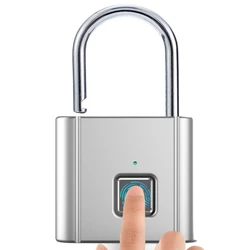 Cadenas intelligent en alliage de Zinc, déverrouillage rapide, 10 empreintes digitales, chargement USB sans clé, verrouillage de porte 