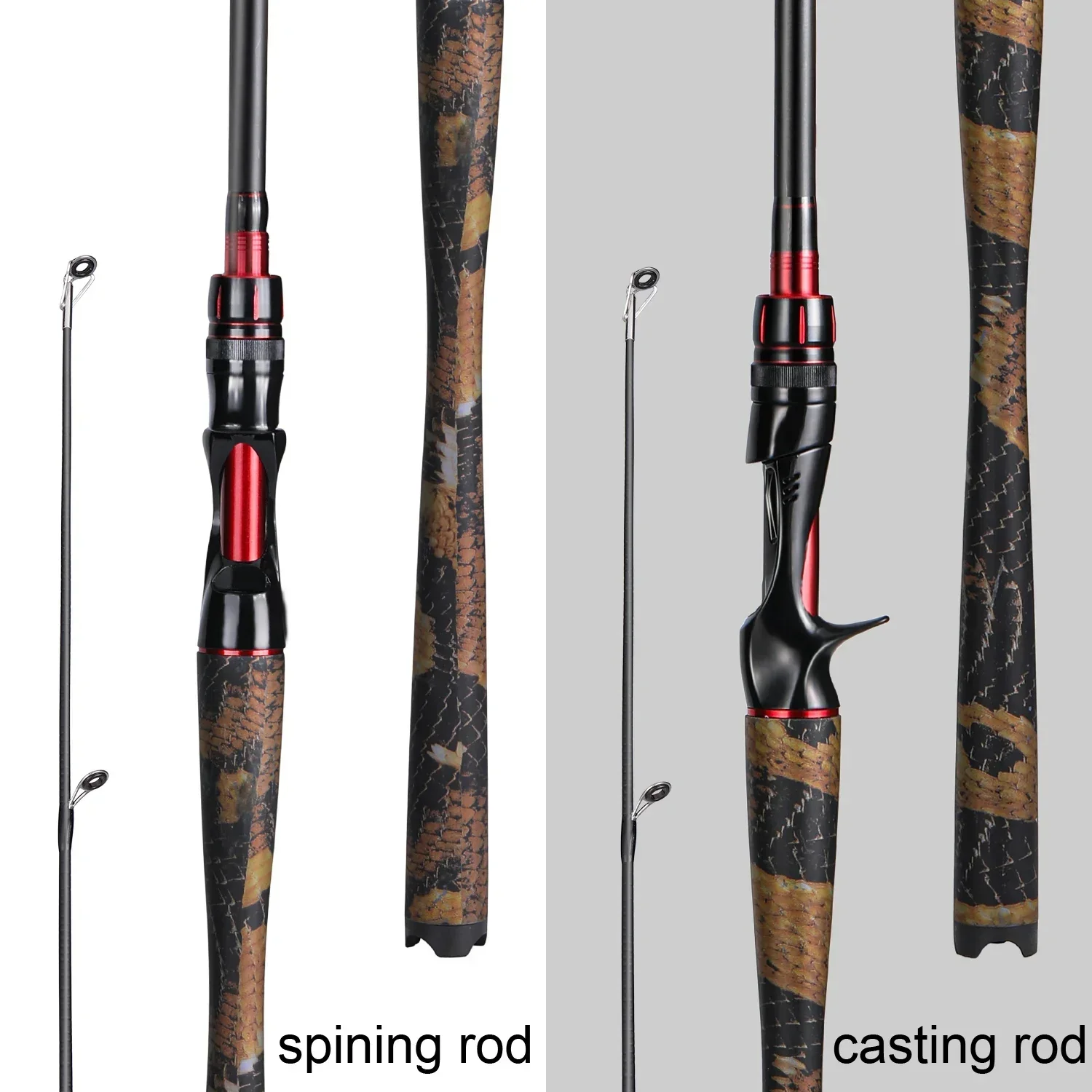 Casting Rod Spinning Rods For Bass Fishing 2.1m 4 Sections Carbon