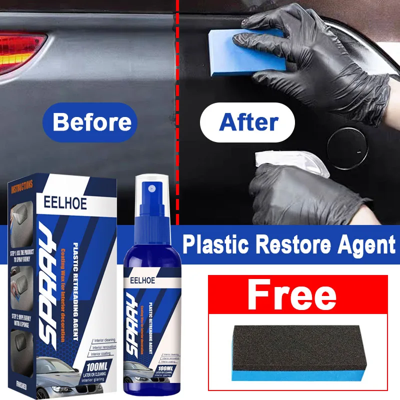 Car Plastic Exterior Recovery Coating Restore Black Gloss Auto Cleaning