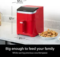 Chef 5.8QT Air Fryer, 8-in-1 Smart Cooking Programs, Nonstick and Dishwasher-Safe Basket, Complete Recipe Book, Red, DCDAIR 2