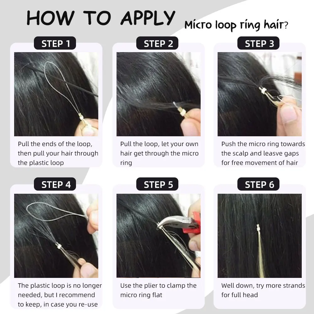 Micro Loop Hair Extensions Natural Real Human Hair Micro Bead Non-remy Black Brown Blonde Links Human Extensions