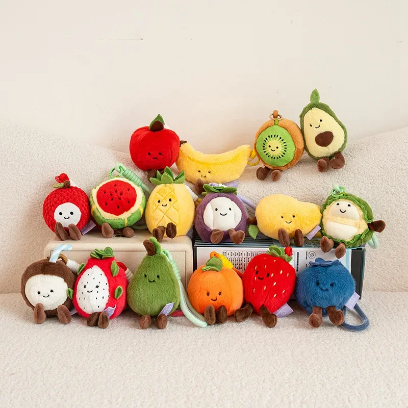 Cute Fruit Plush Keychain Soft Stuffed Toy Bag Ornament For Girls_voghion.com