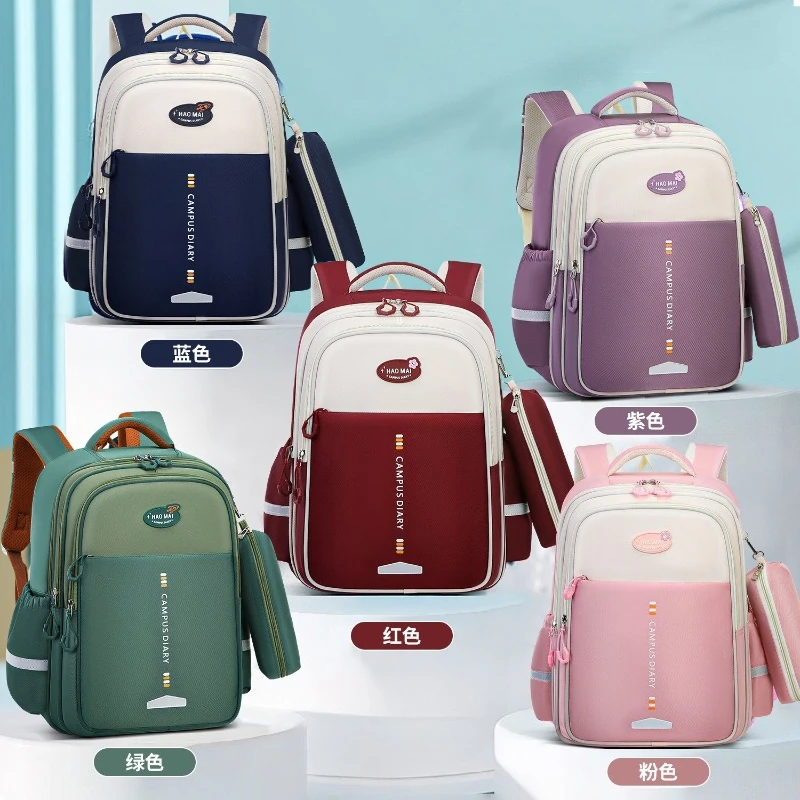 New girls schoolbag Primary school students one, two, three grades lightweight children's schoolbag large capacity backpack 1