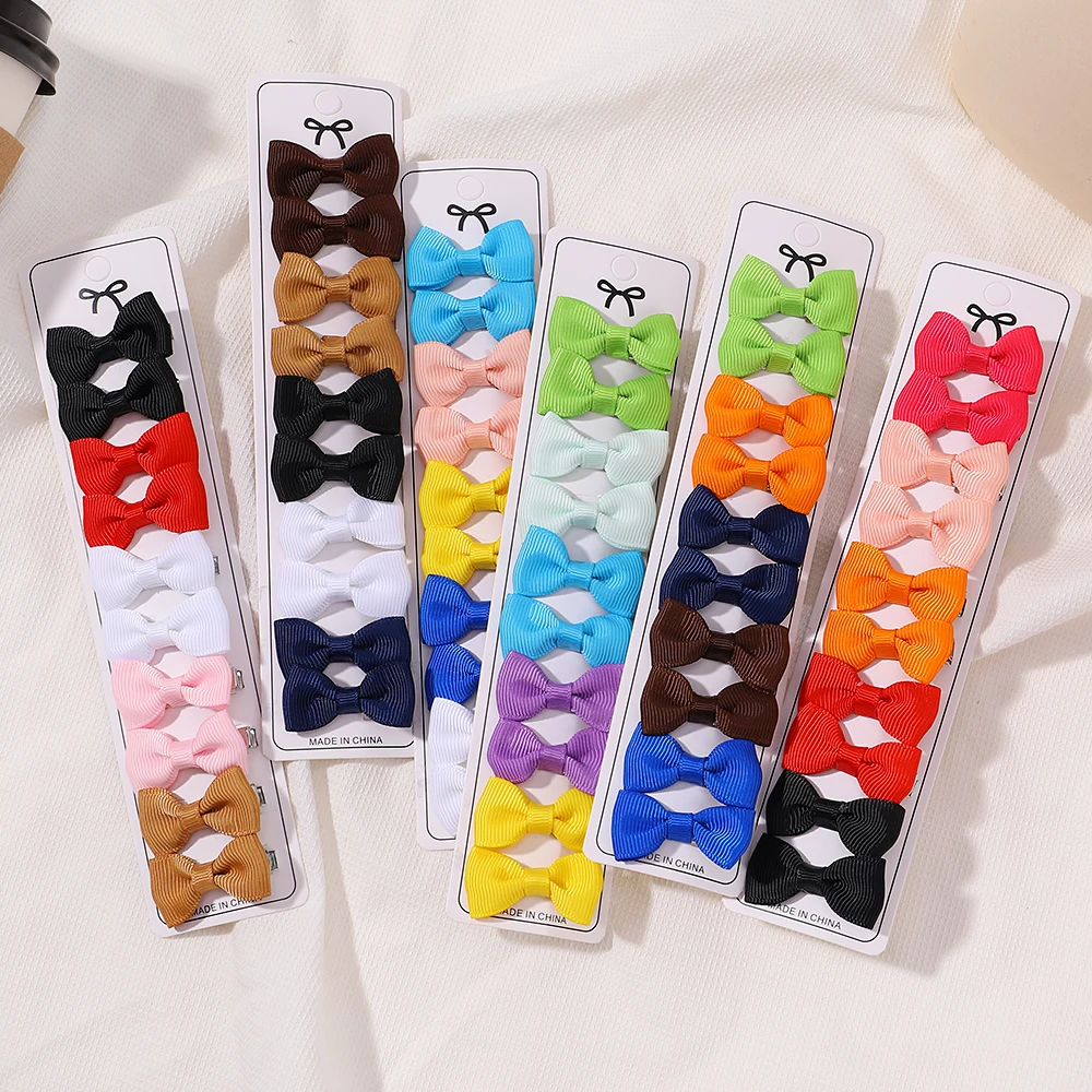 Hair Accessories 10Pcs Boutique Handmade Tiny Baby Bows Grosgrain 1.5