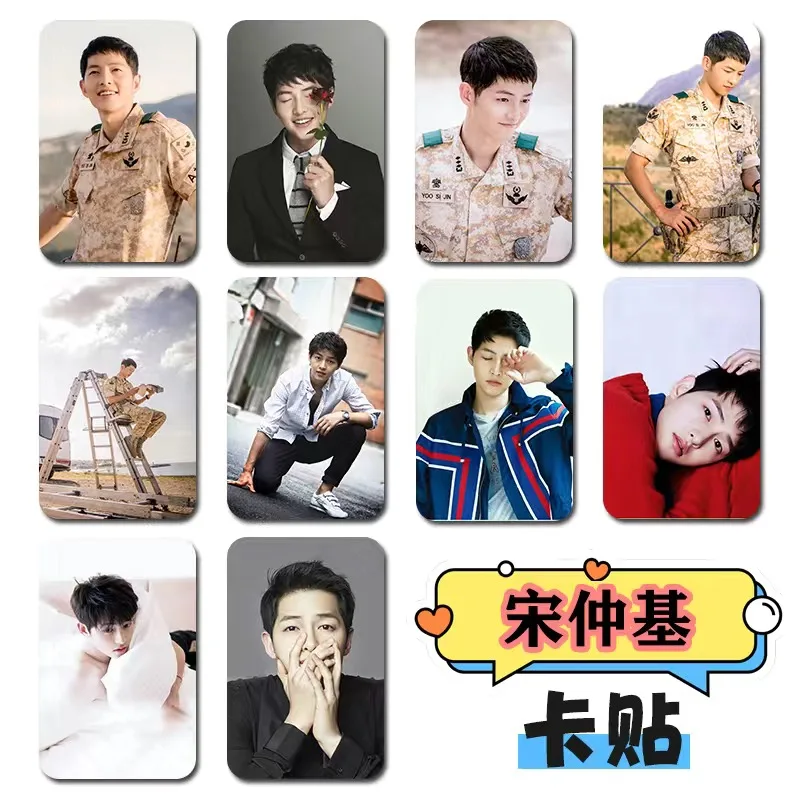 Song Joong Ki HD Poster Card Stickers 10PC/SET Korean TV Descendants of The Sun Drama Stills Photo Bus Meal Phone DIY Decor
