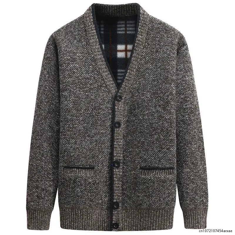 

Sweaters Cardigan Men Autumn Winter Thick V Neck Knitted Sweater Coats Casual Warm Knitted Cardigan Men Fashion Mens Clothing