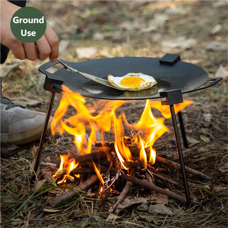 Outdoor BBQ Triangular Multifunctional Detachable Grill Pot Rack