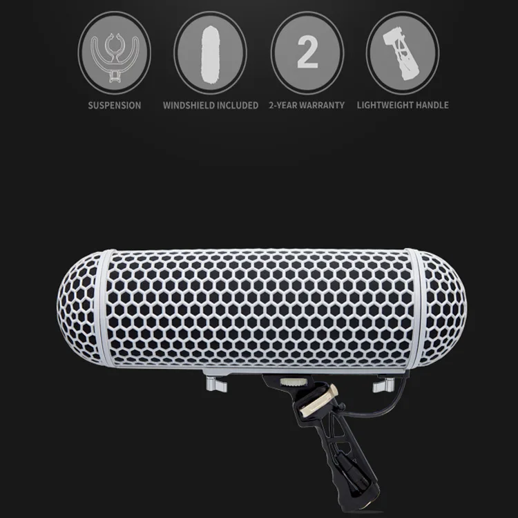 MicoliveMicrophoneBlimpWindshieldWindProtectCageShockMount