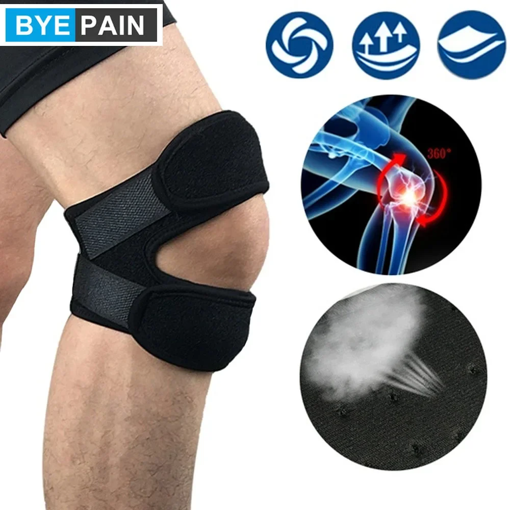1 Pz Byepad Regolabile Ginocchio Tendine Rotuleo Supporto Cinturino Fascia Supporto Per Ginocchio Brace Pad Per La Corsa Basket Sport All'Aria Aperta