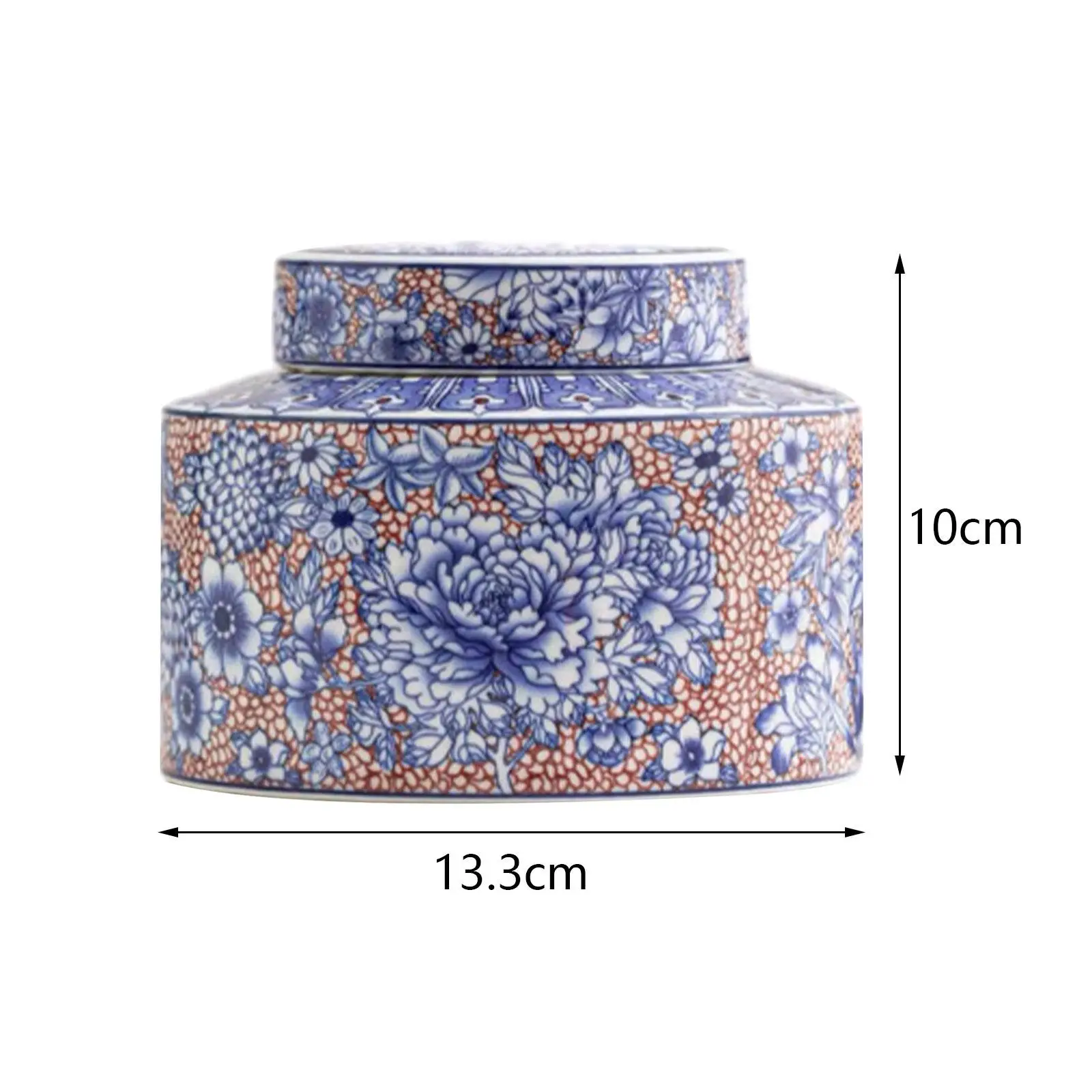 Porcelain Tea Canister Tea Container Table Collection Chinese Floral Patterns