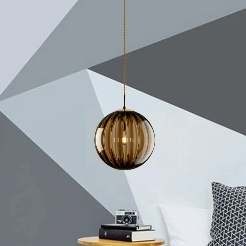 모던 LED 펜던트 조명, 북유럽 유리 볼 행잉 램프, 침실 다이닝 룸 바 장식, 로프트 조명기구, 서스펜션 주방 비품