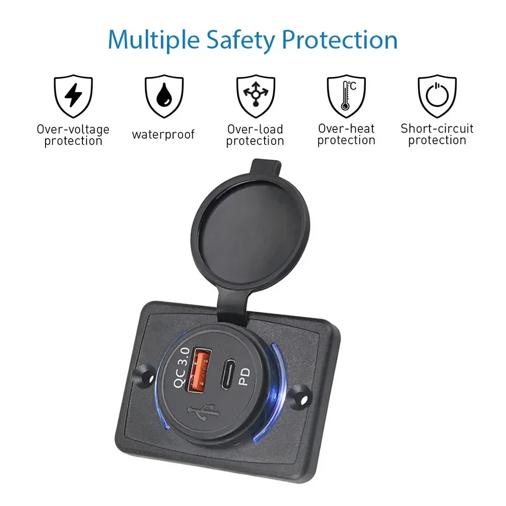Car Modified Usb charger QC3.0 PD Fast