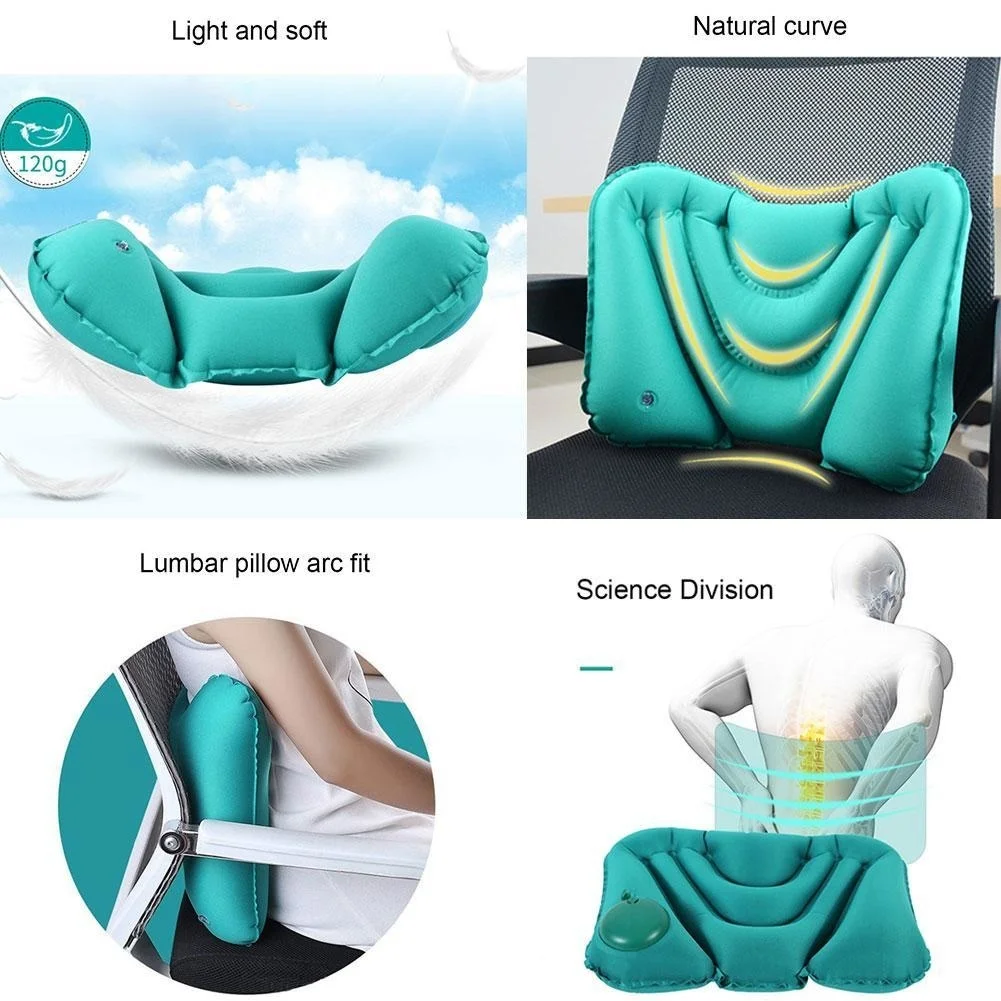 Car Lumbar Support Driver Seat Pillow Backrest Lumbar Waist Cushion  Inflatable Air Cushion Travel Pillow For Airplane Car Office - Neck Pillow  - AliExpress