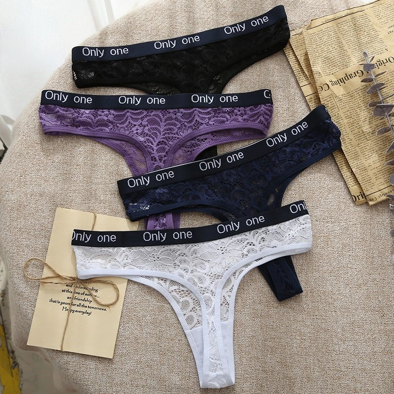 

3pcs Low-waist Hollow Underwear Women Panties Sexy Lace Briefs Thong Female G String Breathable Lingerie Temptation Thongs