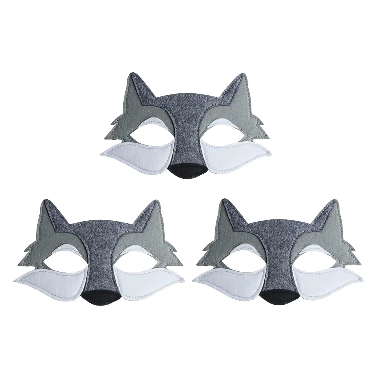 

3Pcs Wolf Mask Funny Mardi Gras Mask Carnival Mask Prom Mask Animal Mask for Birthday Festival Evening Party Night Club Decor