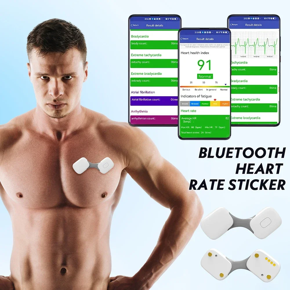 Bluetooth EKG Holter ECG Monitor 24 Hour Real-time Ultra-thin ECG Patch Wearable Wireless Recorder