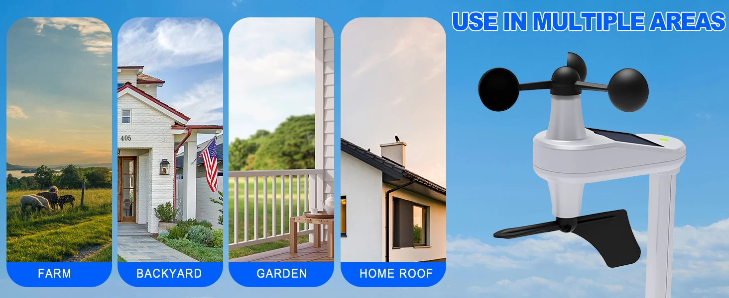 Weather Station Wireless Indoor Outdoor with Remote Sensor with Wind Speed/Direc