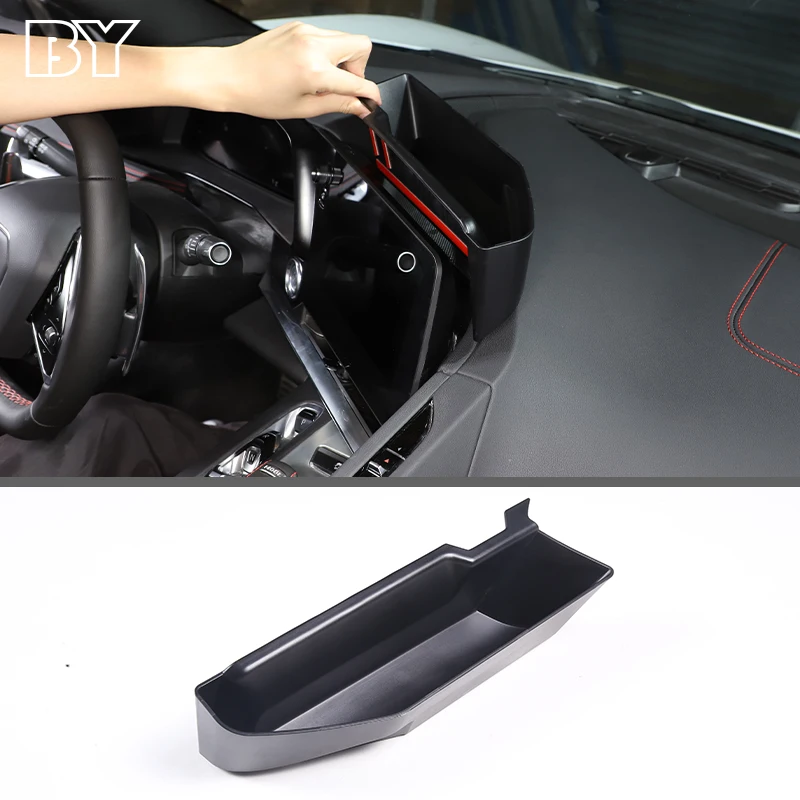 

For Chevrolet Corvette C8 Stingray Z51 Z06 2020-2023 Car Central Dashboard Navigation Rear Storage Box Tray Organizer Accessory