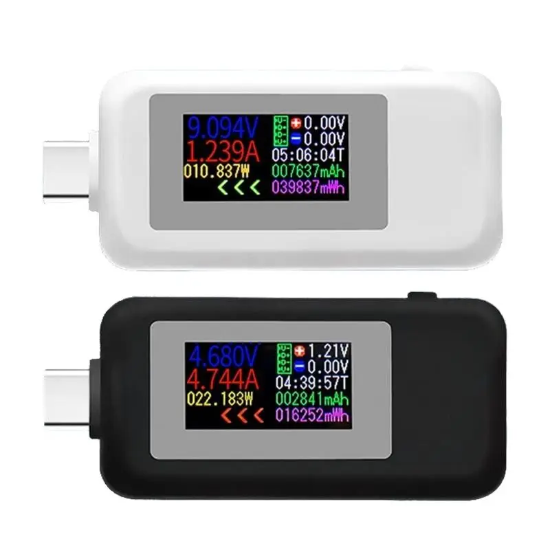 

10 in 1 DC Type-C USB Tester Current 4-30V Voltage Meter Timing Ammeter Digital Monitor Cut-off Power Indicator Bank Charger