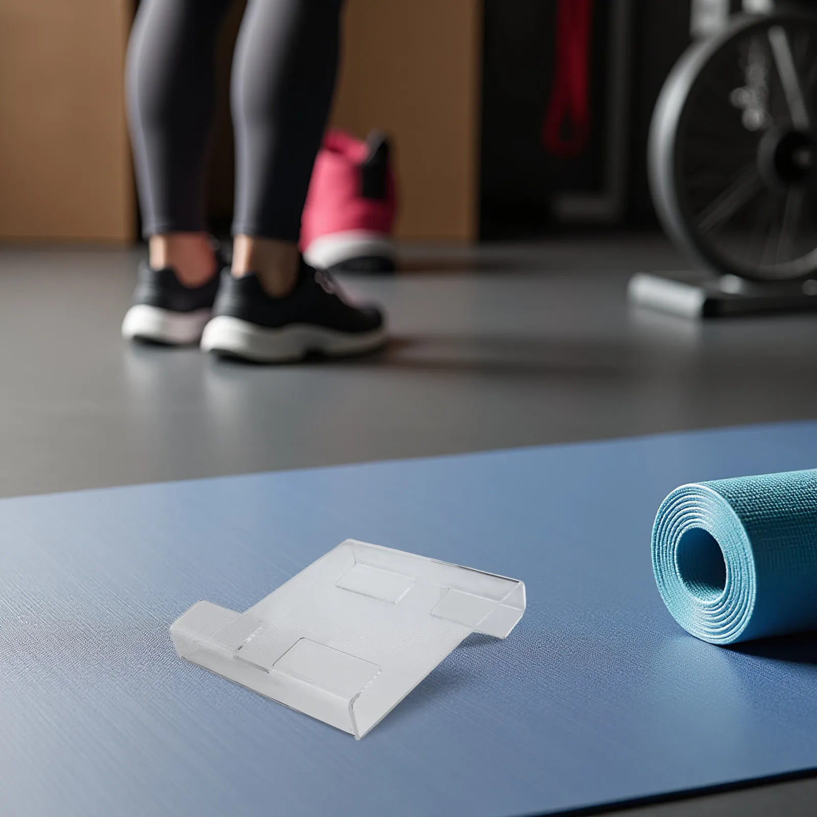 운동 중에 사용할 수 있는 안정적인 아크릴 태블릿 스탠드, 운동용 자전거, 피트니스, 독서, 잡지, 책, 휴대폰을 위한 액세서리