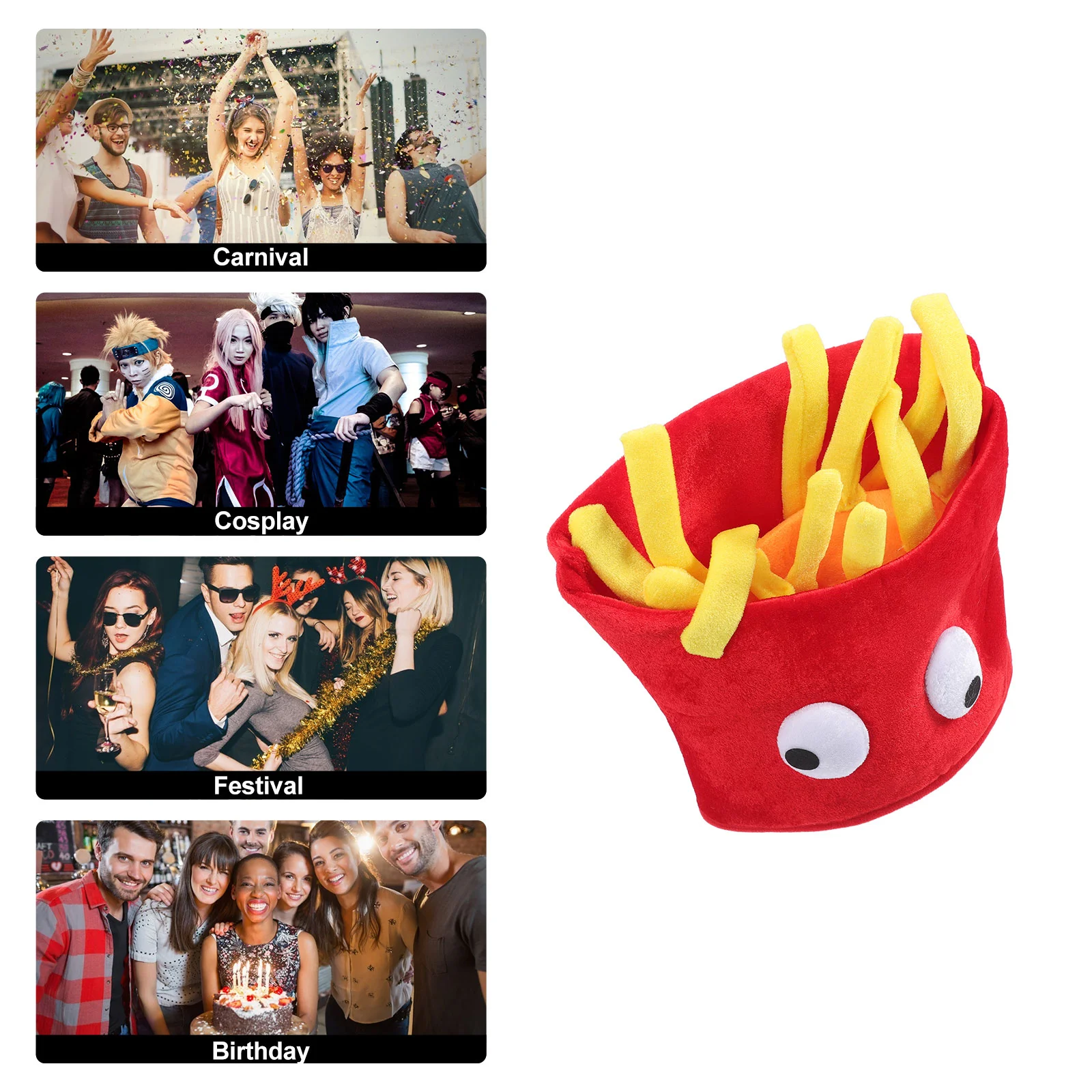 

Funny Headdress Party Selfie Hat French Fries Headgear Photo Prop for Carnival Party