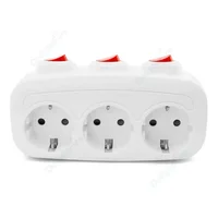 1 ถึง 3 EU Wall SOCKET 3 สวิตช์เปิด/ปิดสเปนฝรั่งเศสเยอรมนีเกาหลีมาตรฐาน AC Outlets EXTENSION Power Strip Power Converter 1