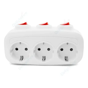 1 ถึง 3 EU Wall SOCKET 3 สวิตช์เปิด/ปิดสเปนฝรั่งเศสเยอรมนีเกาหลีมาตรฐาน AC Outlets EXTENSION Power Strip Power Converter 1