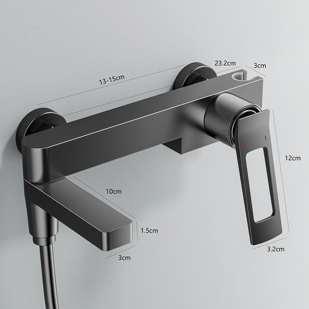 Modern Gunmetal Shower Set - Image 6