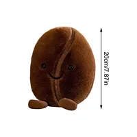 Brown Coffee Bean Simulated Food Plush Doll Pillow with Foot Soft Stuffed Sofa Decorative Cushion for Bedroom 4