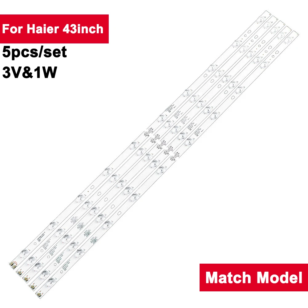 

5pcs 3V Square Lens 854mm Led Backlights Strips For Haier 43inch LED43D10A-ZC14FG-01 43E5 43U1 LE42AL88A71 FD4351A G43Y FD4351A