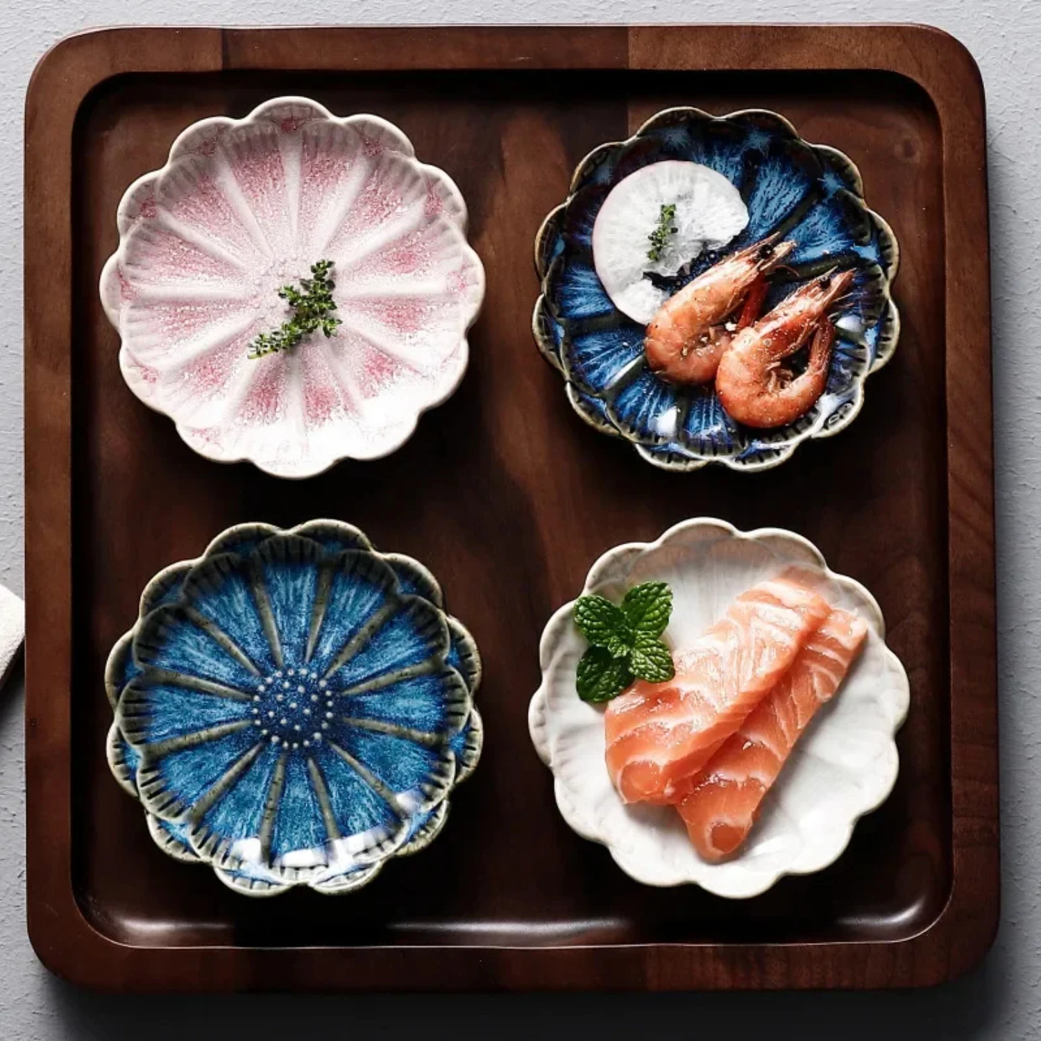 Japanese Ceramic Plate Retro Kiln Glaze Barbecue Mini Dipping Dish Sashimi Sushi Soy Sauce Dishes Desktop Snack Plates
