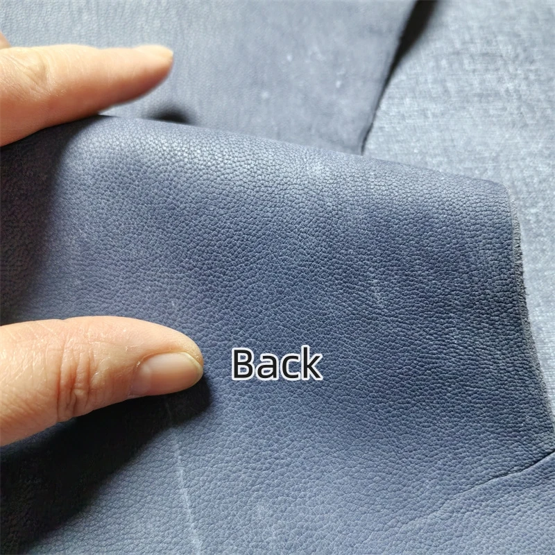 파란색 천 패턴 양가죽, 0.9mm, 1mm 첫 번째 레이어 가죽 진짜 가죽 원단, 부드러운 가방용 수제 DIY 전체 양가죽