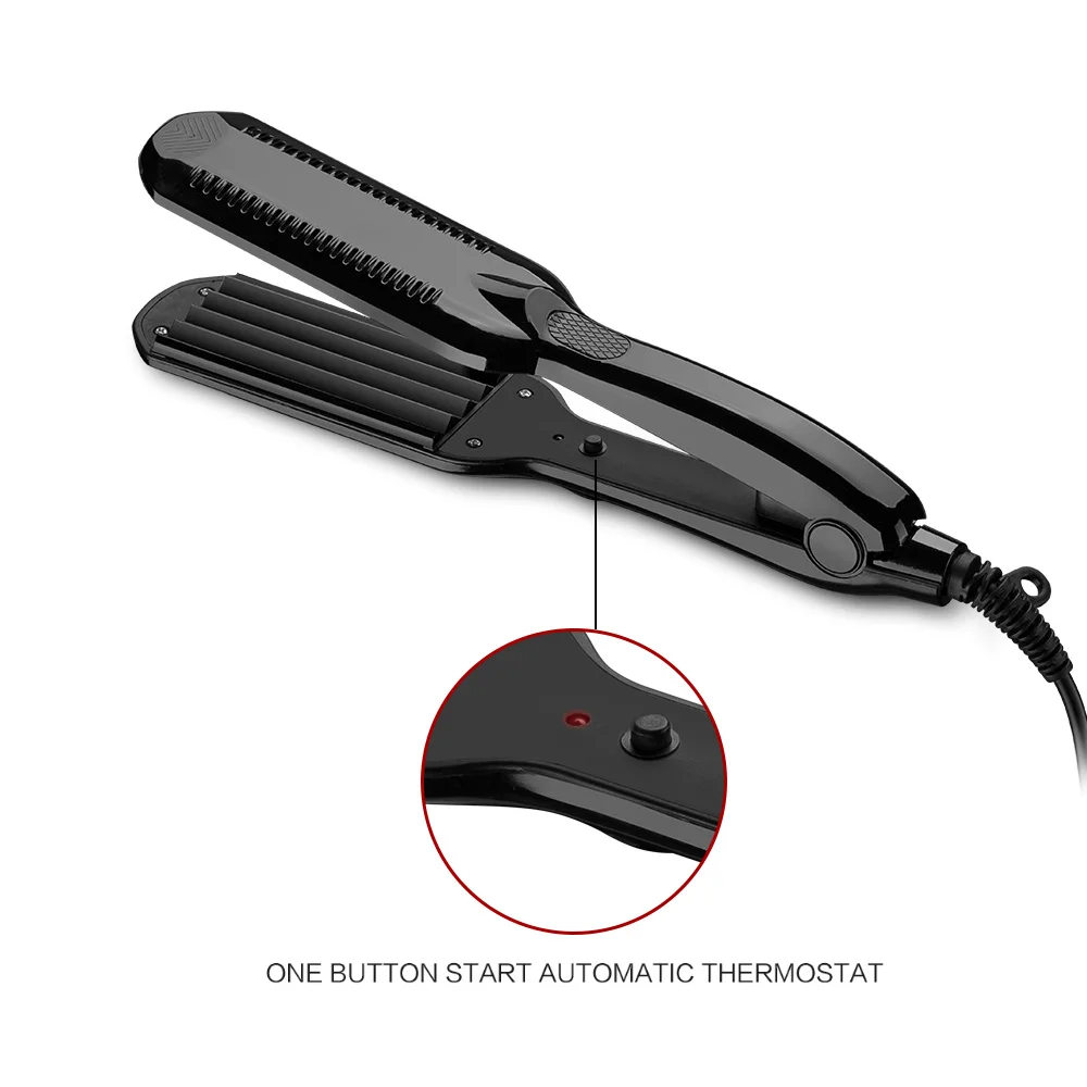 Professional ceramic corrugated iron for wave corrugation flat irons curling cone adjust temperature Wide hair Wave Plate 5
